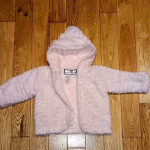 Fluffy pink faux fur kids sweater 18M